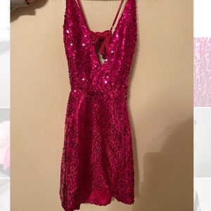 Lucy in the Sky-Large Hot Pink Cocktail dress